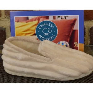 Chausse mouton chaussons duvet 5a creme