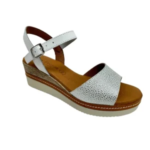 Eva  frutos nu pieds sandales 569 blanc argent