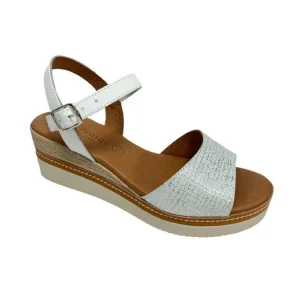 Eva  frutos nu pieds sandales 569 blanc argent