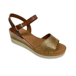 Eva  frutos nu pieds sandales 569 marron or