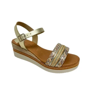 Eva  frutos nu pieds sandales 597 or multicouleurs