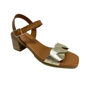 Eva  frutos nu pieds sandales 3439 marron or