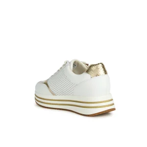 Geox baskets d35qhe blanc or