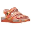 Laura vita nu pieds sandales brcuelo 70 rouge mulicouleurs