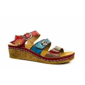 Laura vita nu pieds sandales facscineo rouge