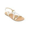 Les tropeziennes nu pieds sandales diams blanc or