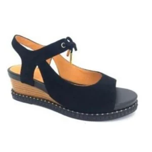 Mamzelle nu pieds sandales santa noir
