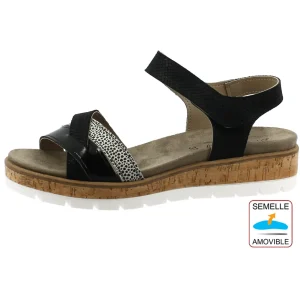 Mediloi nu pieds sandales 6884 noir