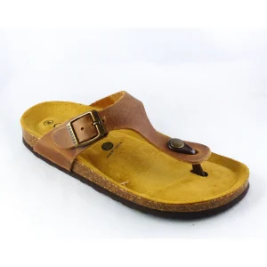 Plakton nu pieds sandales bolero marron