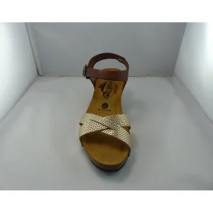 Plakton nu pieds sandales brandy or