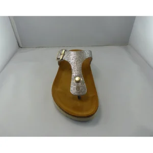Plakton nu pieds sandales bolero argent