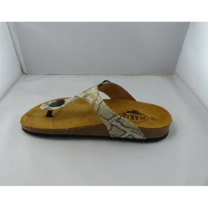 Plakton nu pieds sandales bolero or multicouleurs