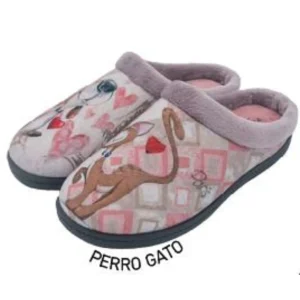 Pluma flex chaussons r12213 perro gato gris