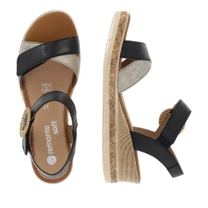 Remonte nu pieds sandales d3067 noir multicouleurs