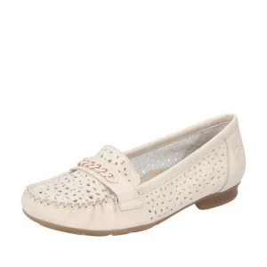 Rieker mocassins 40068 blanc beige