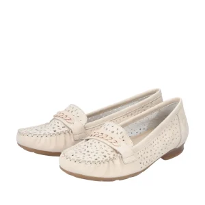 Rieker mocassins 40068 blanc beige