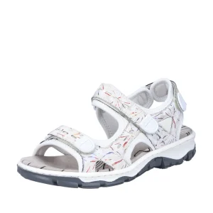 Rieker nu pieds sandales 68872 blanc multicouleurs