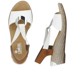 Rieker nu pieds sandales 624h6 blanc