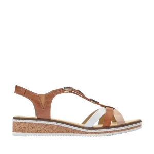 Rieker nu pieds sandales v3657 marron multicouleurs