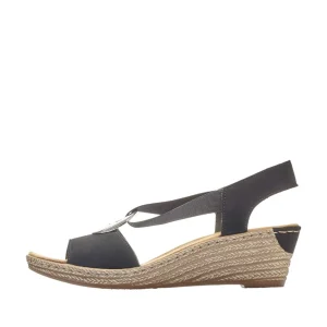 Rieker nu pieds sandales 624h6 noir