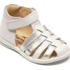 Bellamy nu pieds sandales paillette blanc