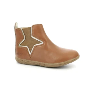 Kickers bottines vermillon camel