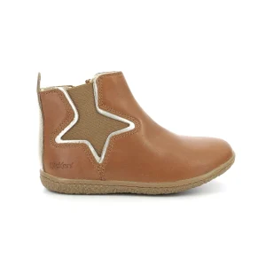 Kickers bottines vermillon camel