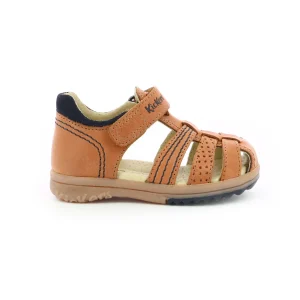 Kickers nu pieds sandales platiback marron