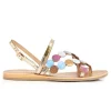 Les tropeziennes nu pieds sandales holo or