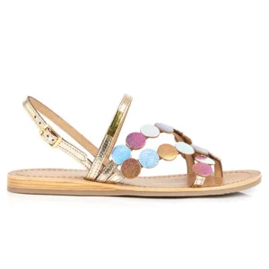 Les tropeziennes nu pieds sandales holo or
