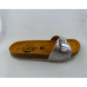 Plakton nu pieds sandales bom teen argent