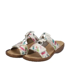 Rieker mules 608p9 blanc multicouleurs