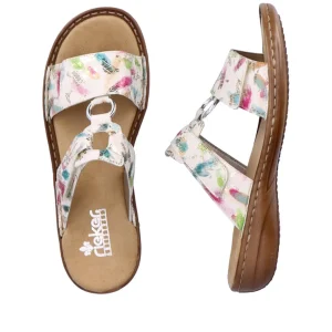 Rieker mules 608p9 blanc multicouleurs